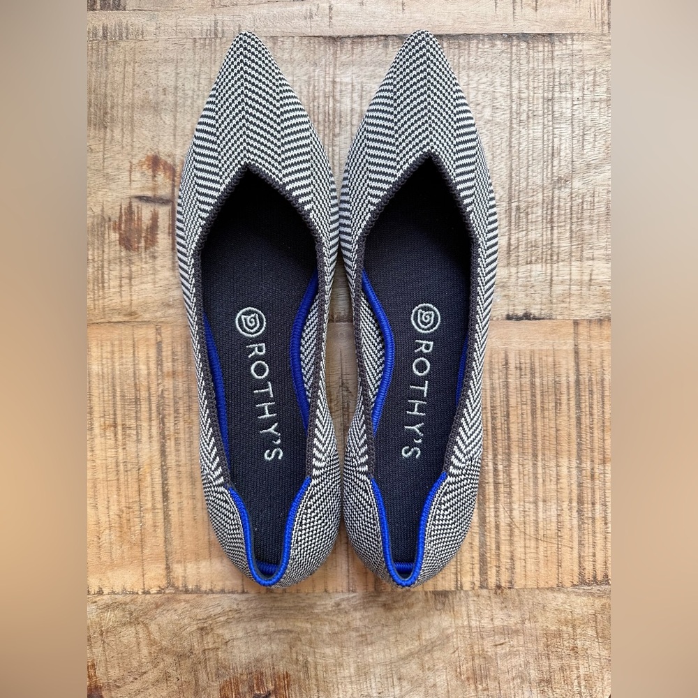 Rothy’s Herringbone The Point flats NEW size 8 NWOB